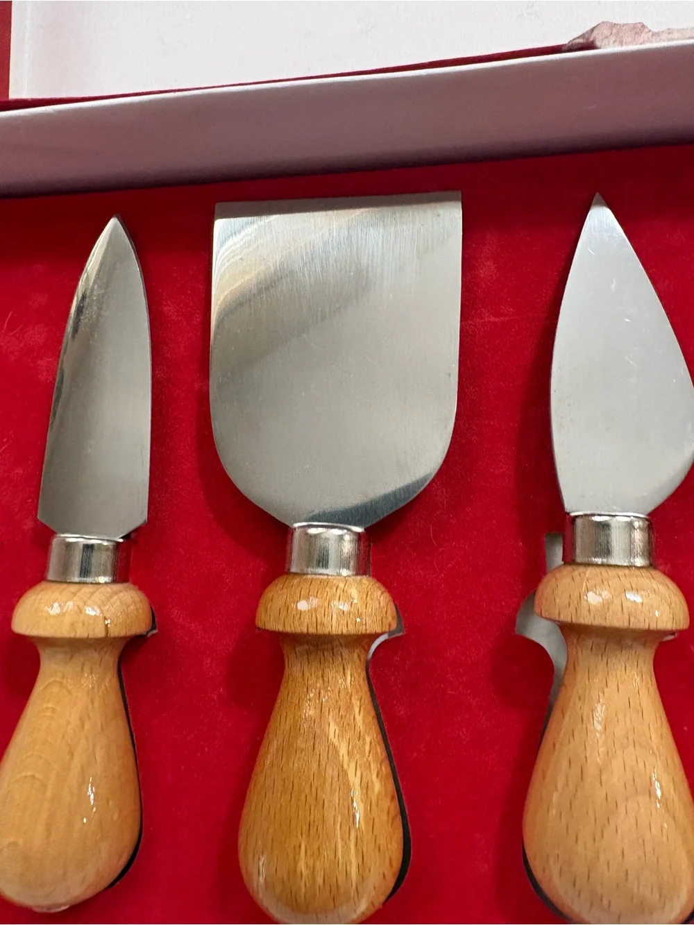 Vntg William Sonoma 5-Piece Cheese Knife/Spreaders Set with Wood Handles -Italy